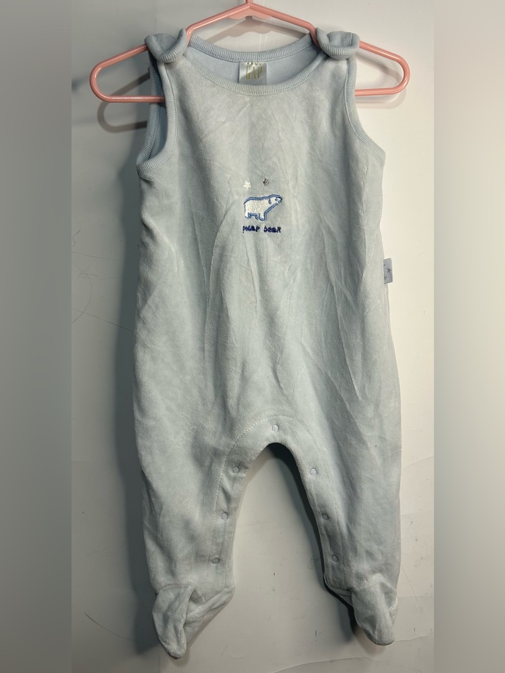 Vintage Baby Gap Blue Footie Jumpsuit Newborn (3-6 Months)